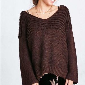 Oversized Copper Bronze Italian Yarn Chunky Knit Sweater -Ecote Urban Outfitters